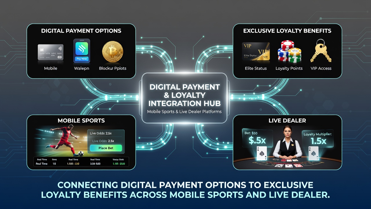 Live-Dealer-Sessions und mobile Sportwetten mit vernetzten Zahlungs- und Treuefunktionen