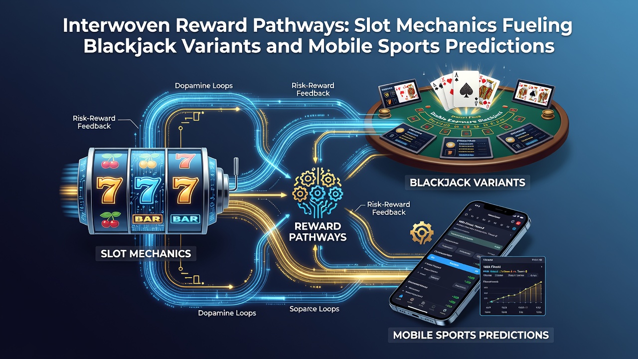 Mobile App-Oberfläche mit vernetzten Belohnungen zwischen Blackjack, Slots und Sportwetten